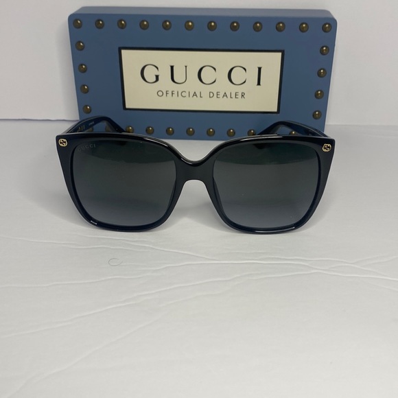 New  GUCCI GG0022S 001 Rectangular shape with GG interlocking metal logos - Picture 3 of 15